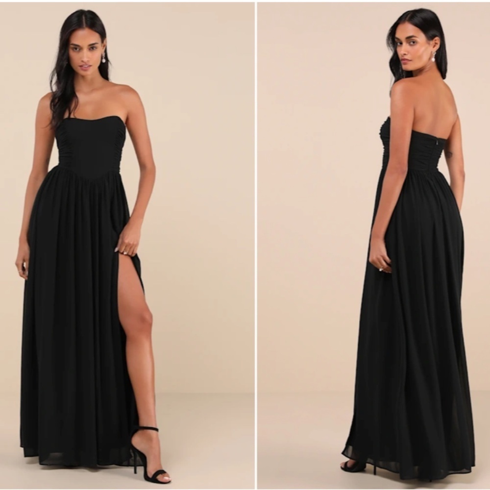 LULUS Prom Wedding Bridesmaid Sexy Flowy Romantic Elegant Chic Maxi Dress - Picture 1 of 6